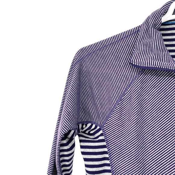Columbia Shirt Women’s Size‎ M Heather Striped 1/4 Zip Long Sleeve Mock Neck - Picture 7 of 11
